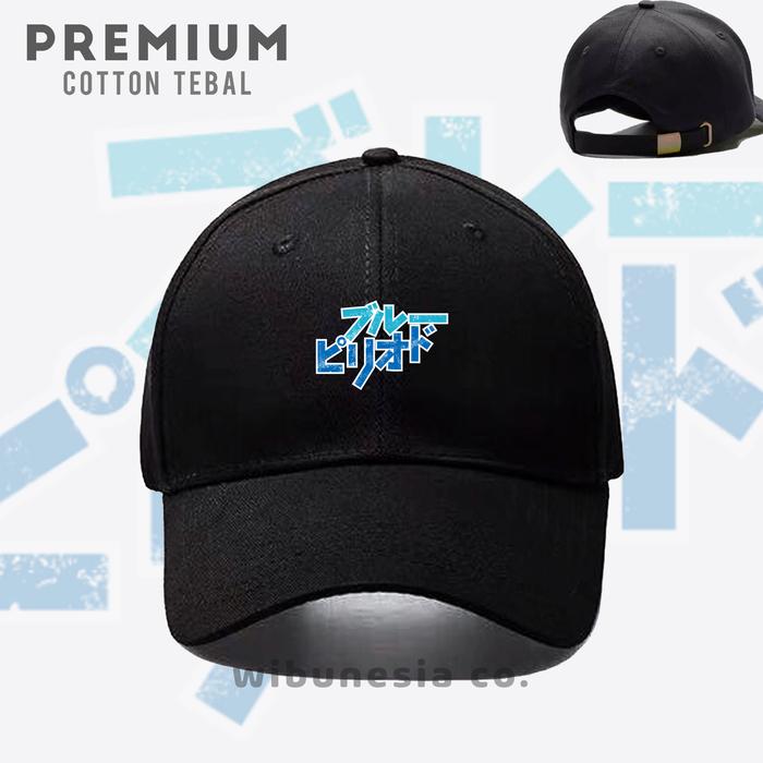 Topi Blue Period Anime Premium Caps Cotton Raffel Hitam Unisex Casual