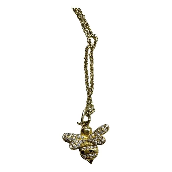 APM Monaco  Silver long necklace bumble bee pendant