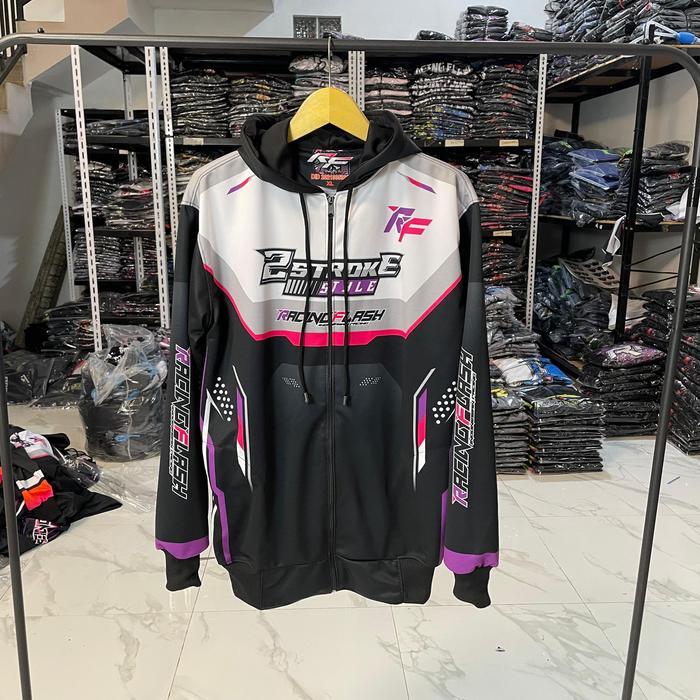 JAKET 2STROKE/JAKET RACING/JAKET RACING FLASH/JAKET MOTOR 2STROKE - 2STROKE PUTIH, M