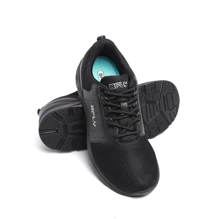 BFLY Sepatu Sekolah Anak Sneakers Casual Sporty Wanita INCOMER Black Synthetic Mesh
