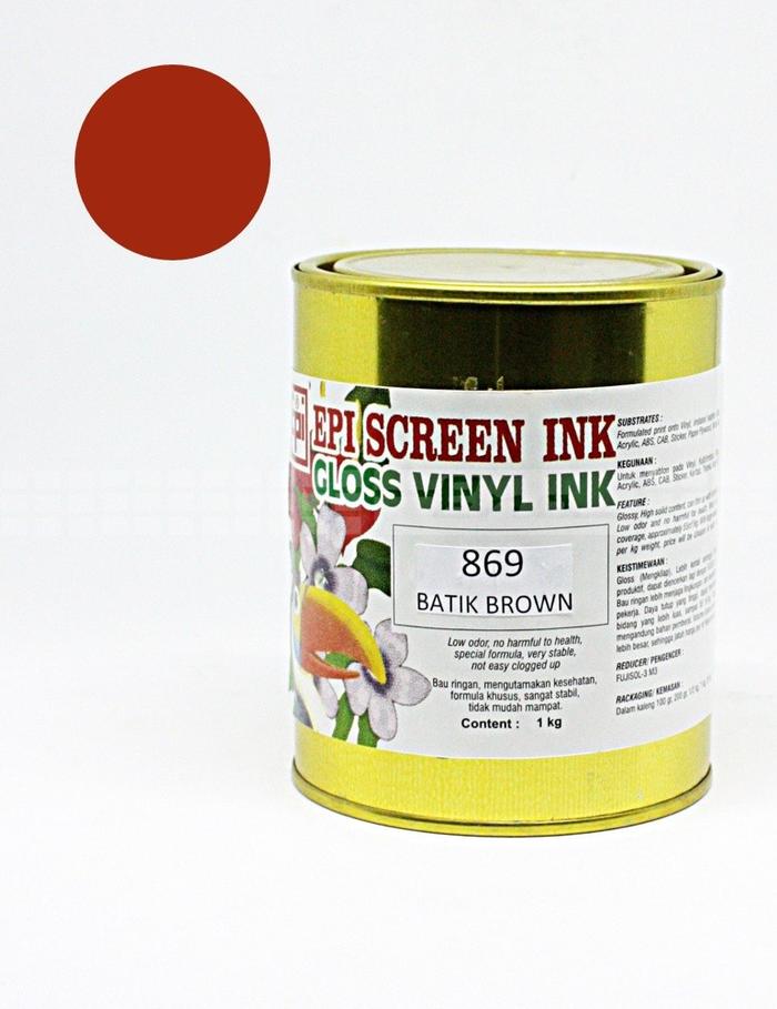 Epi Screen InkGloss Vinyl Ink 869 Batik Brown PVC - Tinta Sablon Berkualitas Tinggi untuk Vinyl, Kul