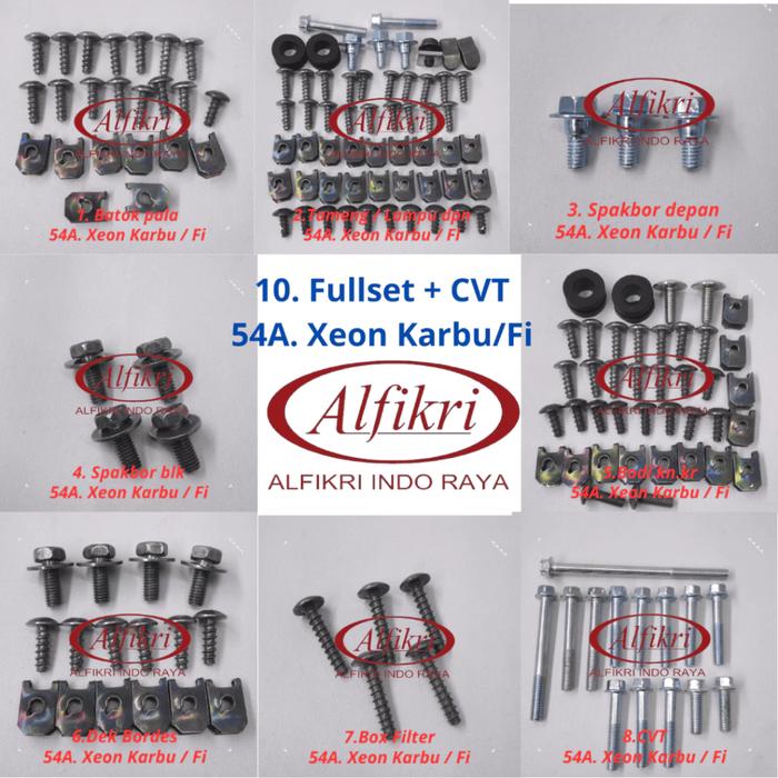54 Xeon Karbu / Fi Baut Lengkap Full Set Body Yamaha Xeon Karbu / Fi / Baut Lengkap Fullset Bodi Yam