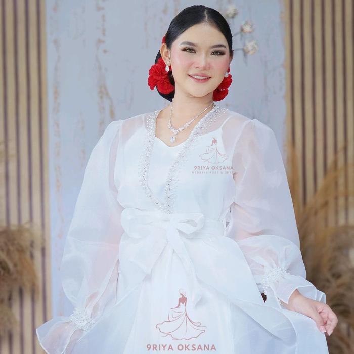 KIRANA - Outer ORGANZA Bride Robe Custom Kimono Pengantin Payet Mutiara Wedding