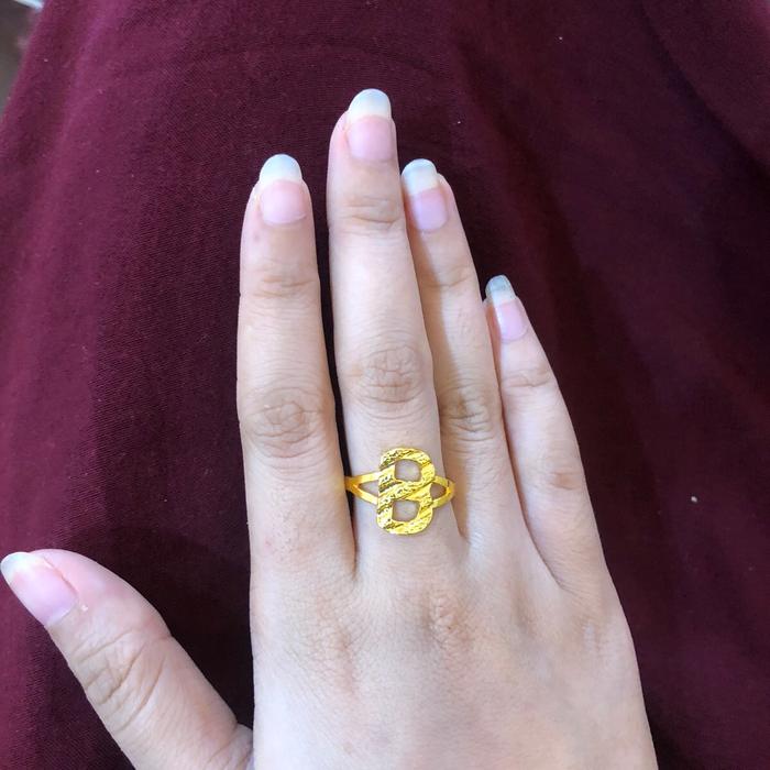 Cincin buton mirip Emas asli 24k