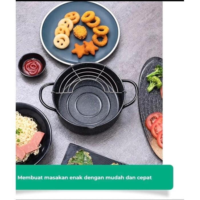Panci Goreng Tirisan Saringan Panci Penggorengan Serbaguna Saringan Minyak