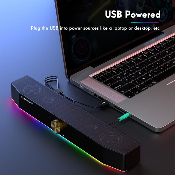 THOMSON Computer Speakers Dynamic RGB PC Speakers with 10W Stereo