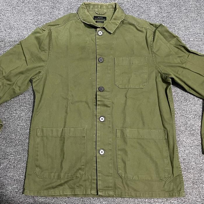 ORIGINAL Zar4 Man casual work/chore jacket in an olive green cotton material (Thrifting)