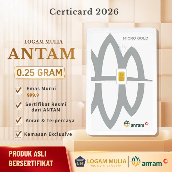 0.25 Gram Logam Mulia EMAS Antam LM Antam Terbaru CertiCard Original 999,9%