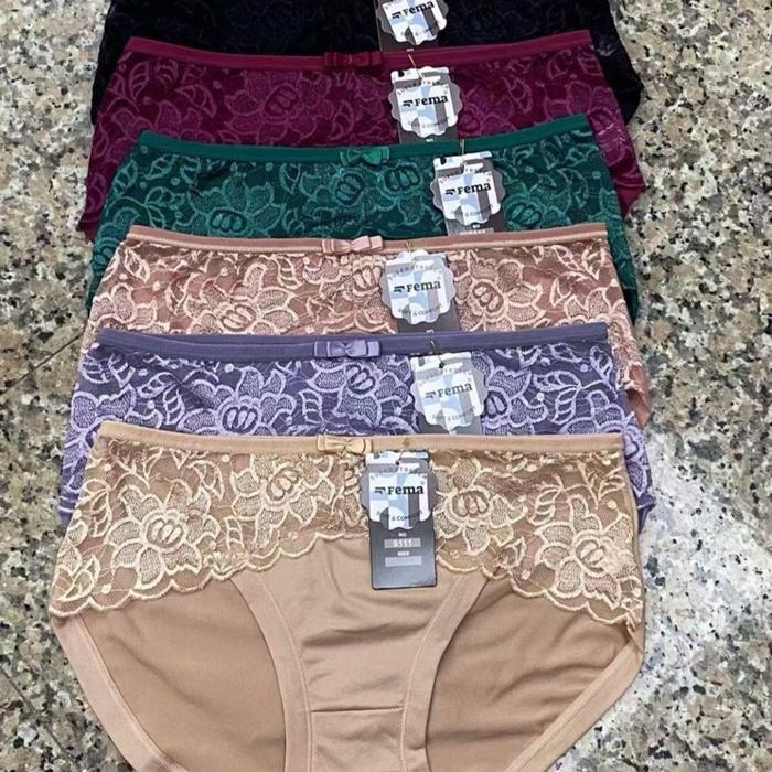 celana dalam brokat //cd renda jumbo muat bb 45-85kg Brokat Wanita