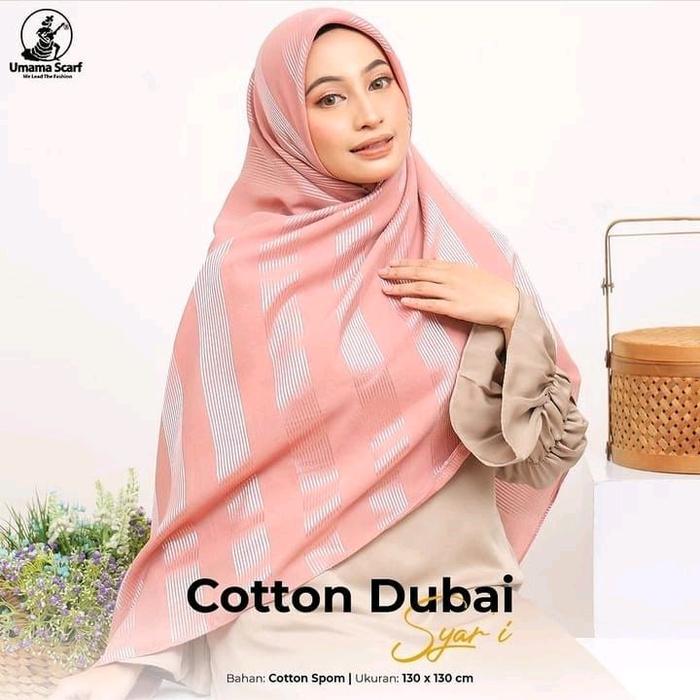 Segiempat Cotton Dubai Umama Ukuran Jumbo bahan Cotton Dubai dengan motif salur dan jahit tepi super