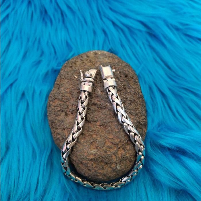 Brecelet Gelang Motif Tulang Silver Perak Asli Bali 925 Anak  Perempuan Laki-laki Elegant