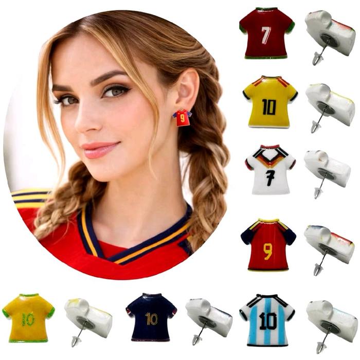 Golista Football Stud Earrings Anting Jersey Bola Sporty Sport Soccer Baju Bola Clay Mini