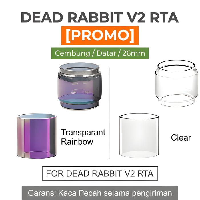 (PROMO TERBATAS) Dead Rabbit V2 Straight Clear Replacement Glass