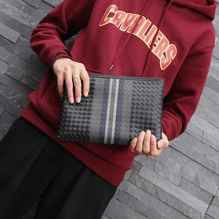 Tas Clutch Kulit Premium Anyaman Unik  - Dompet Pria & Wanita Import Original untuk Pesta & Kerja | 