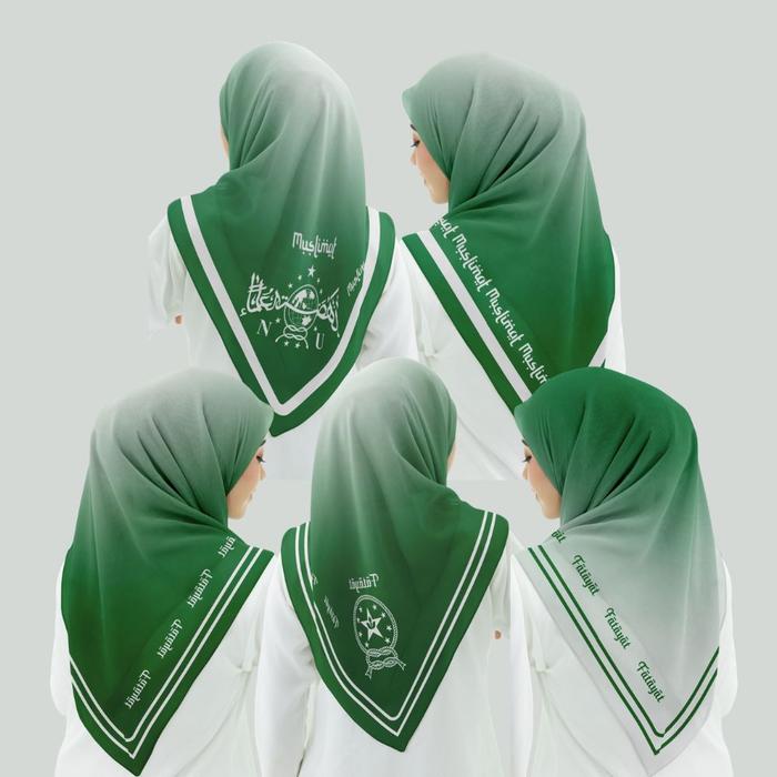 Hijab Segiempat Voal Motif Nahdlatul Ulama NU Fatayat dan Muslimat Terbaru Kerudung Square segi 4