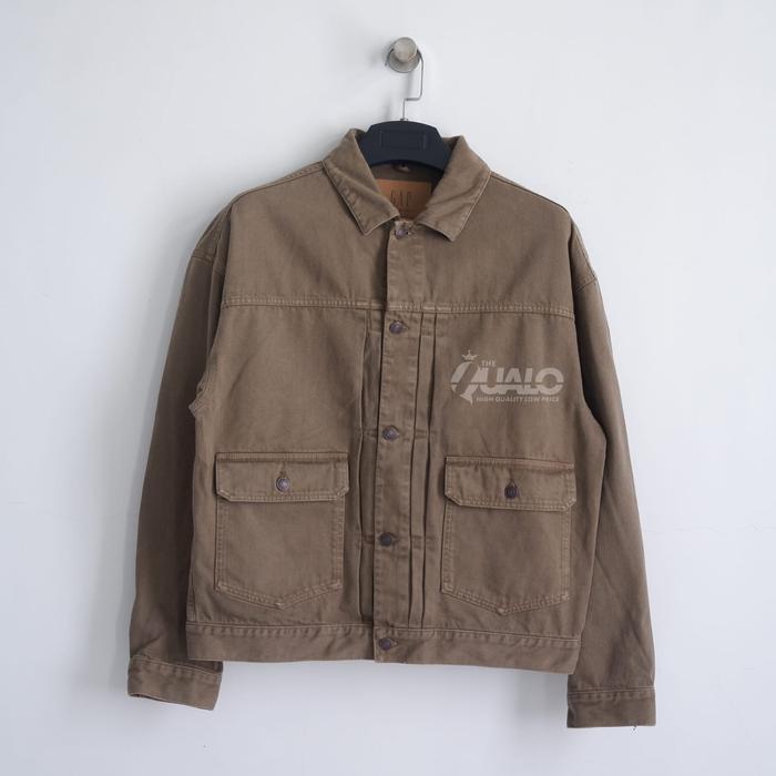 Jaket Wanita Gap Denim Women Oversize Trucker Jacket Brown
