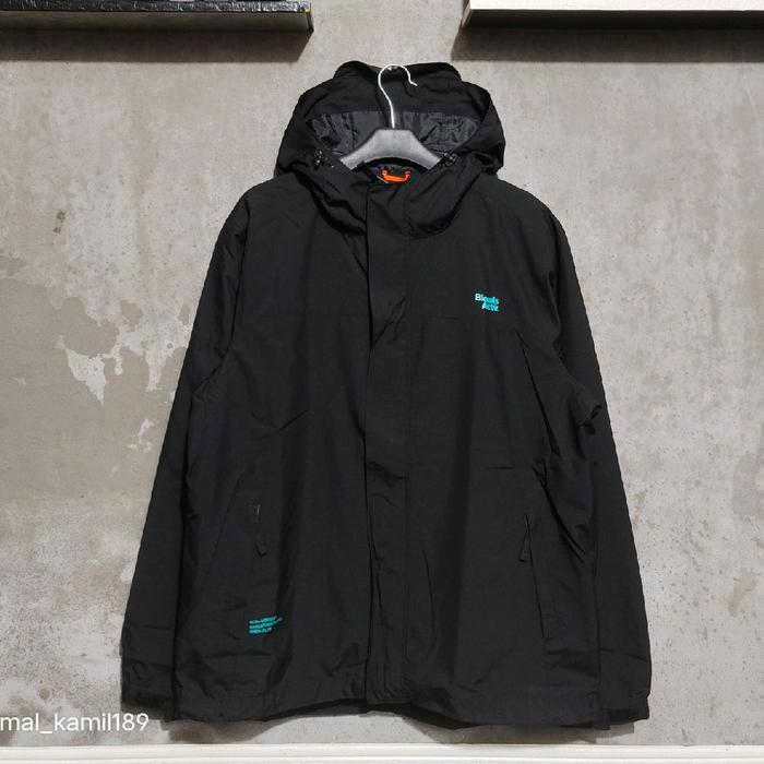 JACKET OUTDOOR BLOODS ACTV DELAGU ORIGINAL..!! BLACK Jaket Pria Parasut