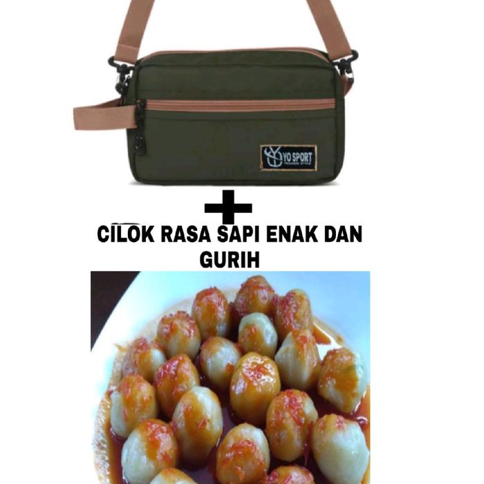 TAS PRIA WANITA SLINGBAG CASUAL TAS SELEMPANG DISTRO SET CILOK ISI JANDO SAPI