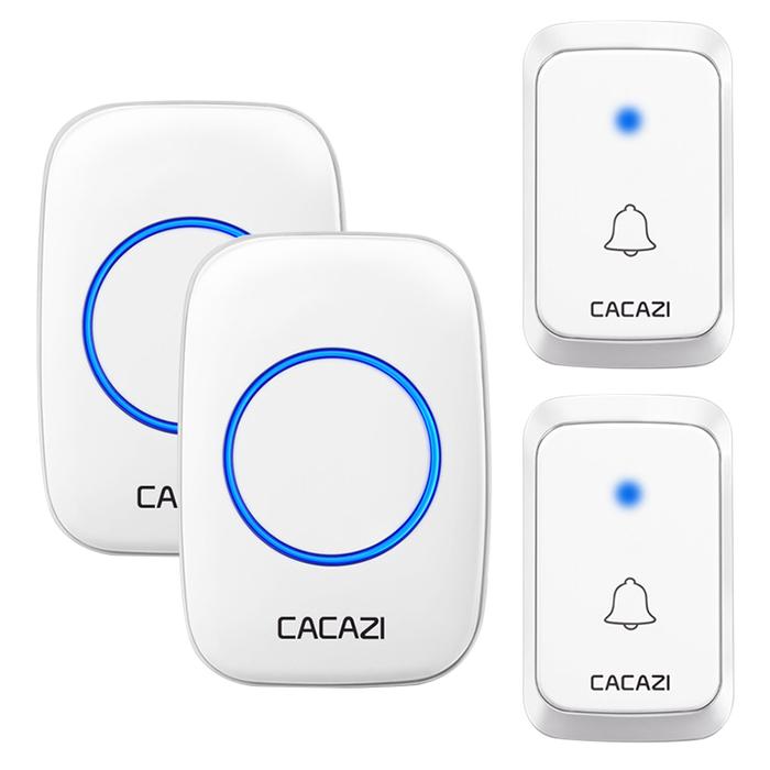 CACAZI A06 DC battery-operated Wireless Waterproof Doorbell 300M