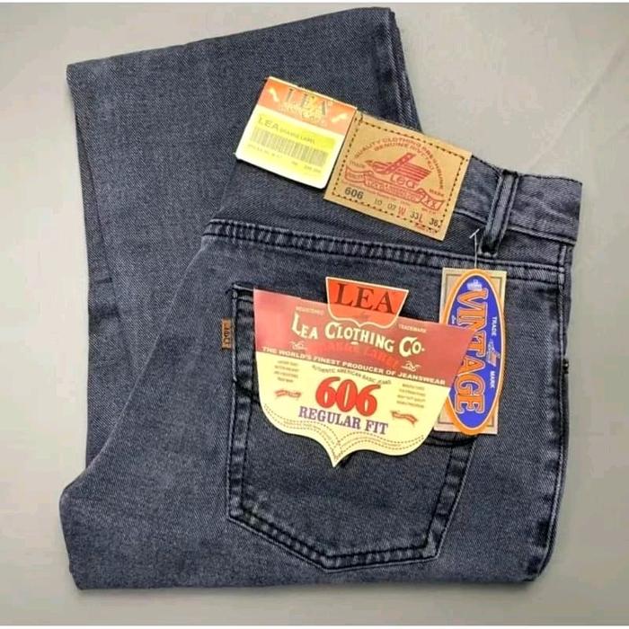 Celana Jeans Panjang Pria Standar Lea 606/Celana Panjang Pria Standar / Celana Standar/Warna Abu-abu