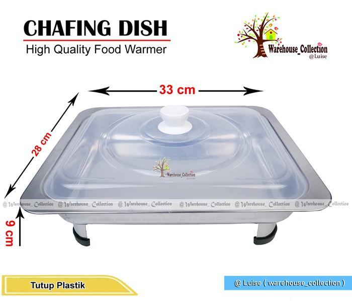 PER 2 BIJI Serving Dish KOTAK Prasmanan - Fast Food Dish - Penyajian Makanan/Chafing Dish segi tutup