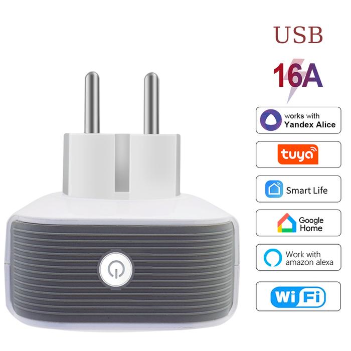 CBE Usb Smart Wifi Plug Wall Socket EU 16A Wireless Smart USB Plug