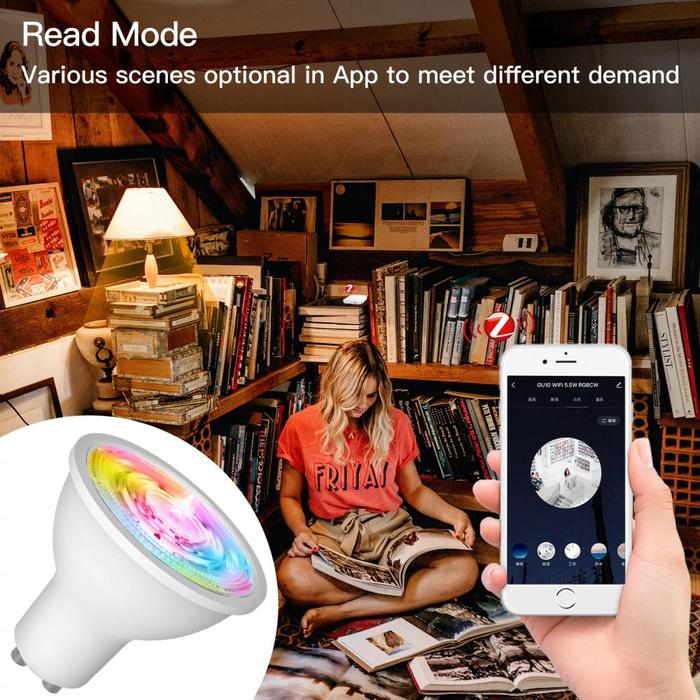 Aubess Zigbee Tuya Smart GU10 Light Bulb Smart Life RGB+CCT Dimmable