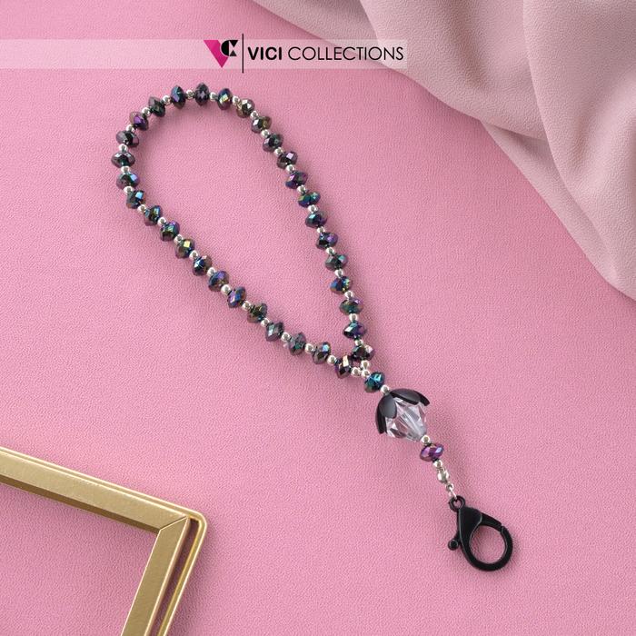 Tasbih Mote Kristal Hitam Bunga kelopak Cantik TVC001 Muslim