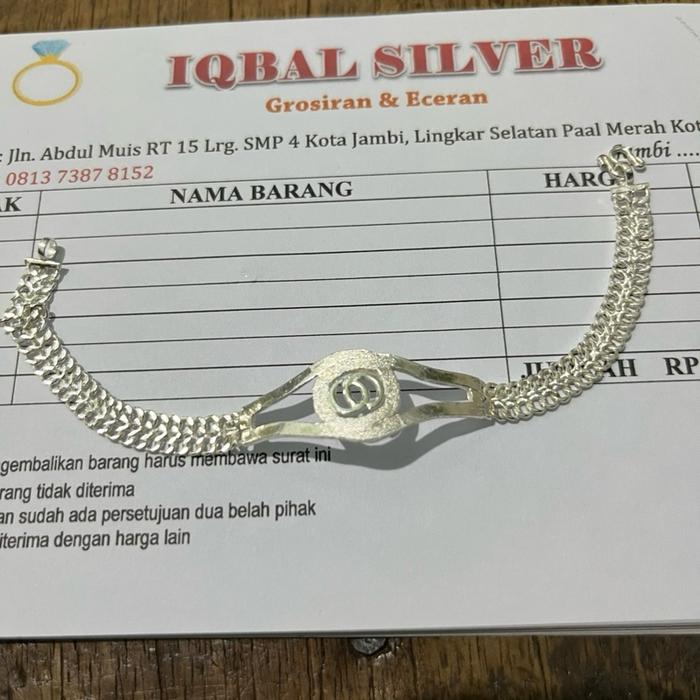 Gelang perak chnlX perak murni bahan perak murni