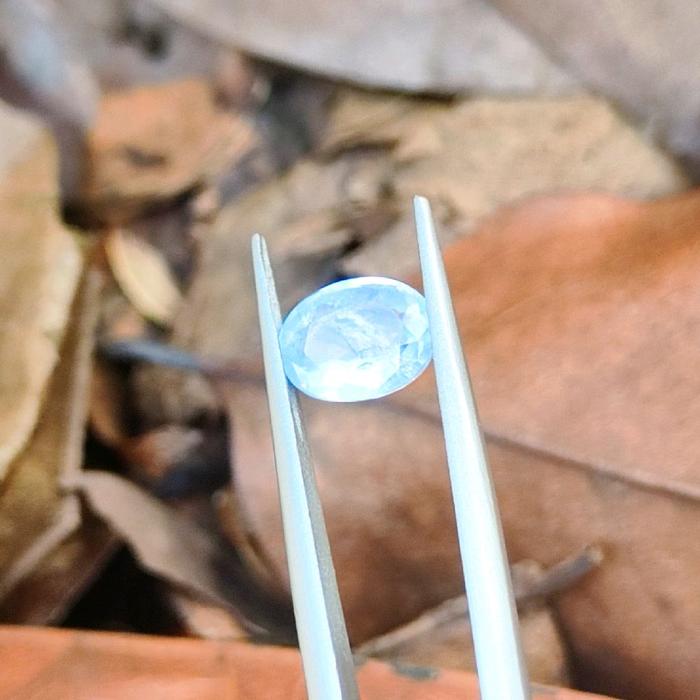 Natural Bright Pastel Blue Sapphire 1.73 Carat Oval Mixed Cut Standard Heated Only Loose Gemstone 10