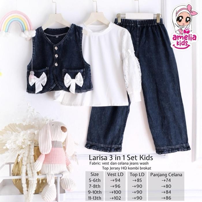 New larisa set kids setelan anak perempuan usia 5-13tahun