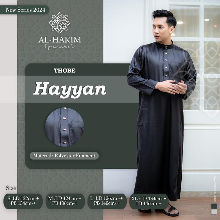 Al Hakim - Jubah Hayyan Koko Import Pria Dewasa Lengan Panjang - Fashion Muslim  Gamis Motif
