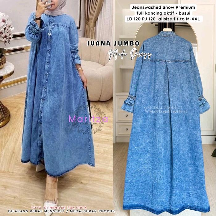 Ivana jumbo midi dress / jeans snow / maritza