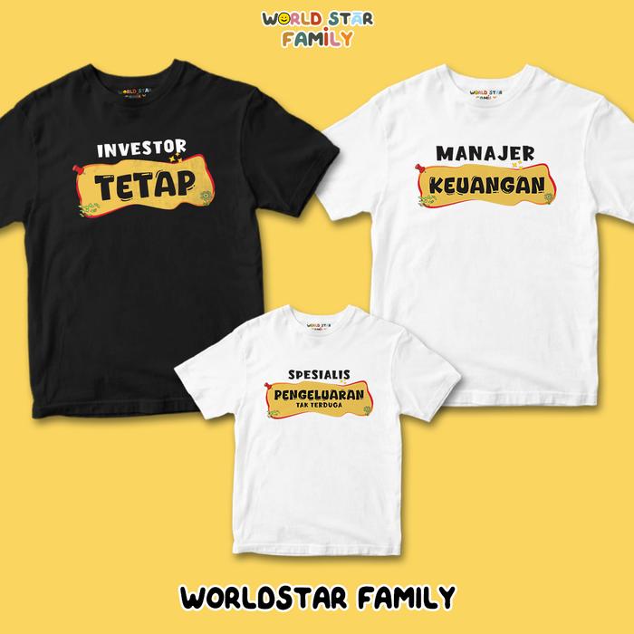 WSF Kaos Investor Tetap dan Manager Keuangan Kaos Couple Keluarga Baju Keluarga Lucu Kaos Pasangan K