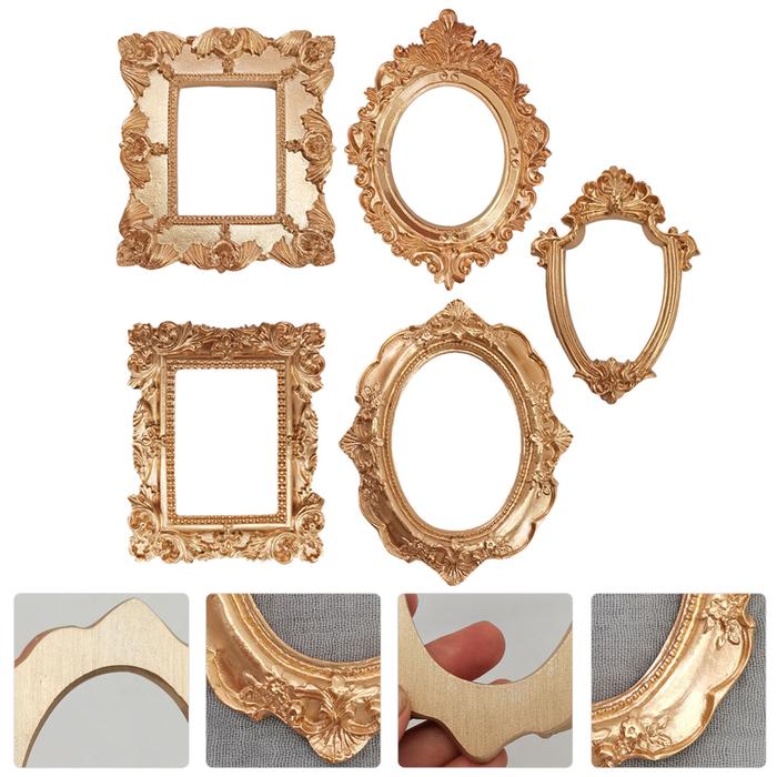 Frame Photo Picture Frames Display Resin Mini Vintage Baroque Gold