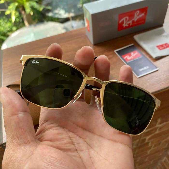 kacamata rayban rb 3508 frame rosegold kaca hijau sz 56 15