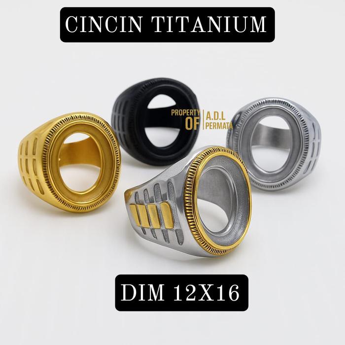 Cincin Emban Ring Titanium Motif ROLEX Dim 12x16