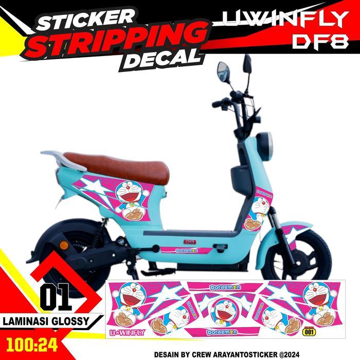 Sticker Striping Sepeda Listrik Uwinfly DF8 Variasi ARS01 Doraemon