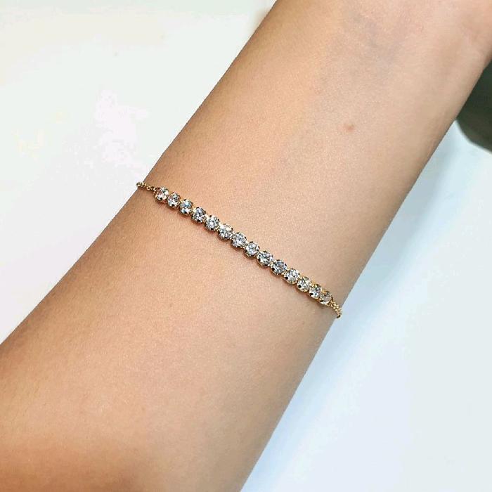 Gelang Rantai Emas Zircon Serut 2.41 Gram 16K 700 (RH284)