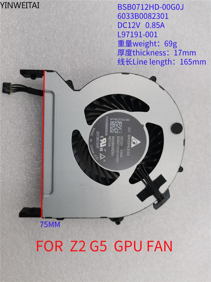 BSB0712HD-00G0J 6033B0082301 L97191-001 Original fan for HP Mini Z2 G5 GPU Cooling DFS200912AP0T 12V