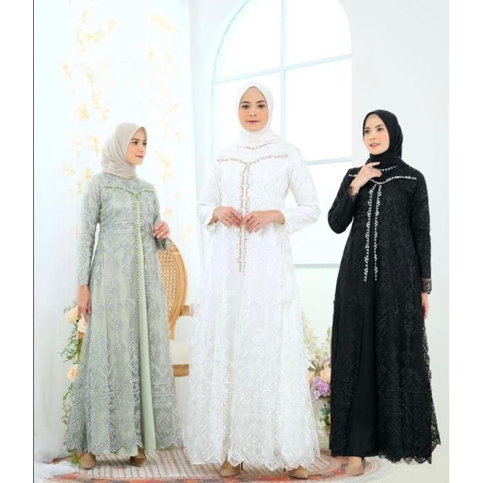 Ready.. NEW COLLECTION REGINA DRESS PREMIUM / BAJU GAMIS MEWAH / GAMIS WANITA JUMBO LD 120 / BUSANA 