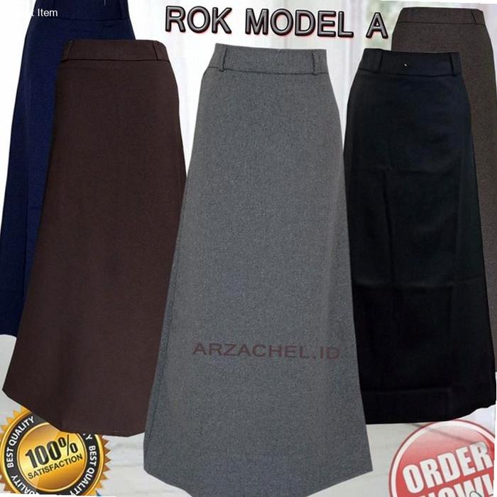 Rok A Line Panjang Polos Formal Kerja Kantor / Rok Kerja Panjang Hitam A Bahan Formal Kantor / Rok A