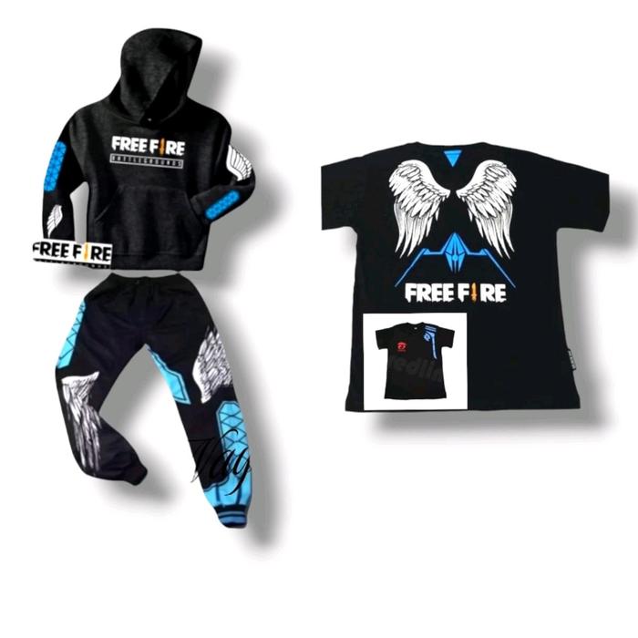 Setelan Celana Angel Free fire dan Sweater ff BNL calca angelica + Baju ff  Anak Kids Fashion