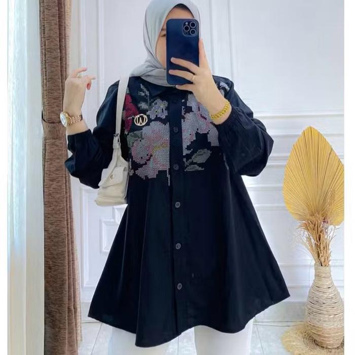 Winody  Kemeja winody top mawar - atasan winody top mawar - winody top mawar -  atasan winody - keme