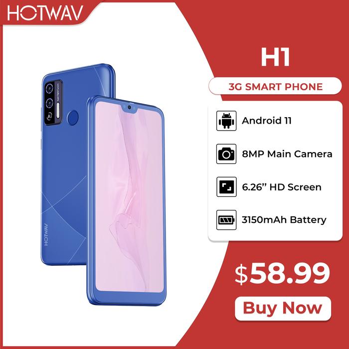 HOTWAV H1 Smartphone 3150mAh Battery 6.26'' HD Screen Ultra Thin 2GB