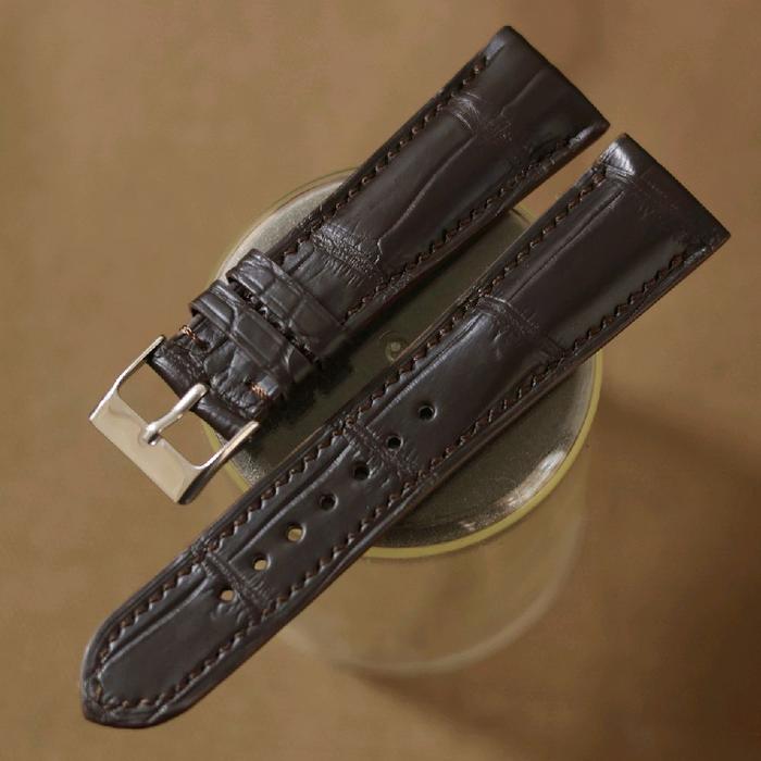 Crocodile Leather Watch strap - Darkbrown