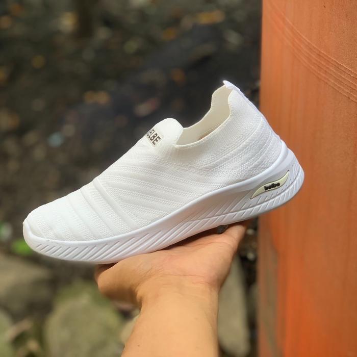 New Arrival Sepatu Belbe Slip on Wanita Impor terbaru promo termurah free kaos kaki Shoes Putih