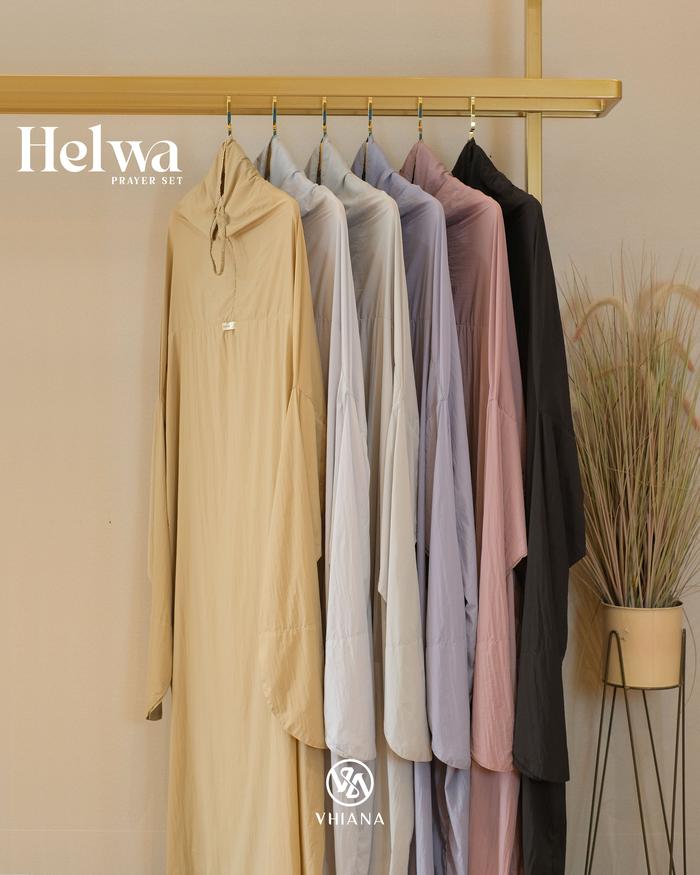 VHIANA HELWA Travel Set Mukena Travel Parasut Silk Premium Muslim Dewasa