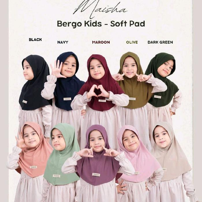 maisha bergo kids soft pad-beena by uwais hijab anak Newcollection