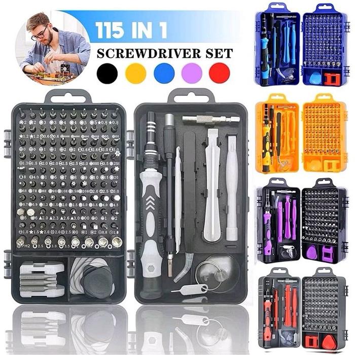 Ready- Alat Servis Jam Tangan HP Obeng Set 115 in 1 Multifungsi Full Set Service Komputer Laptop Kam